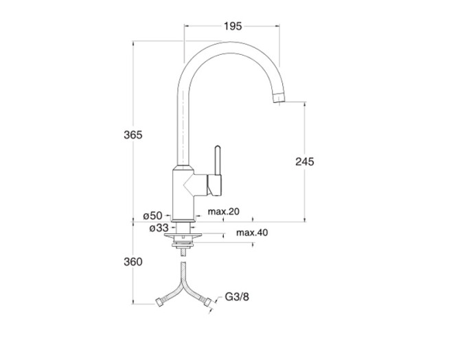 Смеситель для кухни CRISTINA KITCHEN KK50846