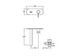Внешняя часть смесителя для раковины CRISTINA UNI C UC25851