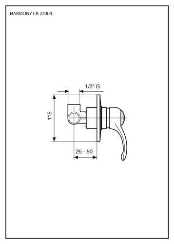 Emmevi Harmony, однорычажный встраиваемый смеситель для душа, цвет белый-хром