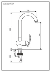 Emmevi Ramses, кухонный смеситель с поворотным изливом, цвет хром