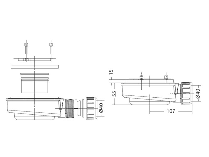 Сифон для поддона RADAWAY Сифоны HS1