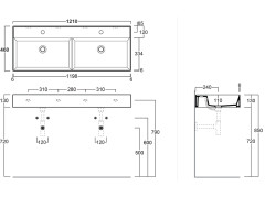 Раковина двойная SIMAS AGILE AG 121D bia