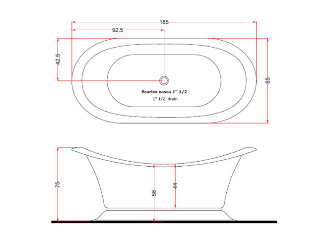 Ванна TREESSE GRANDE_SOLEIL V1881/cromo