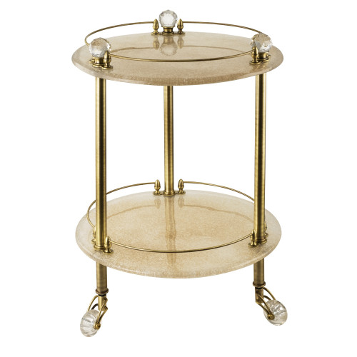 Столик на колёсиках H57xD40 см, стекло/бронза/Swarovski Migliore Cristalia