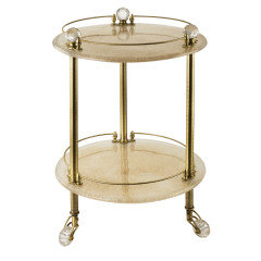 Столик на колёсиках H57xD40 см, стекло/бронза/Swarovski Migliore Cristalia
