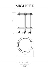 Столик на колёсиках H57xD40 см, стекло/бронза/Swarovski Migliore Cristalia