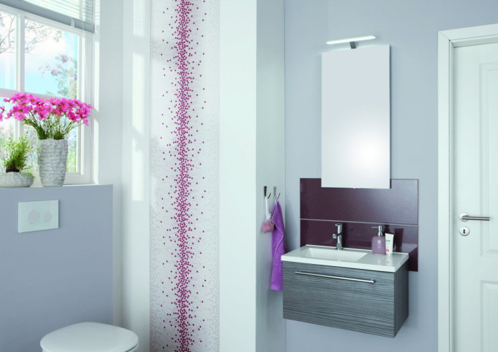 Комплект мебели Puris For Guests с раковиной из минерального литья, 600 мм, цвет белый высокоглянцевый