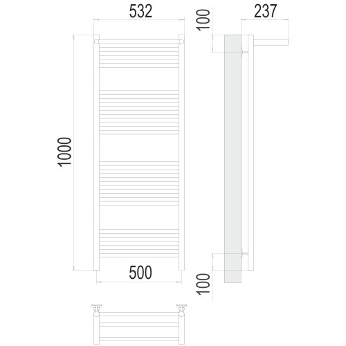 Полотенцесушитель TERMINUS Стандарт Аврора с/п П20 500х1000 NEW