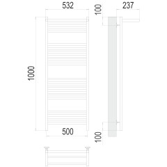 Полотенцесушитель TERMINUS Стандарт Аврора с/п П20 500х1000 NEW