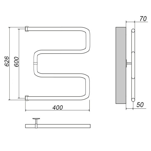 Полотенцесушитель ГРОТА KAMELO 60/40