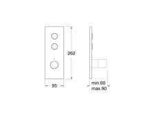 Наружный комплект для термостатического смесителя для душа CRISTINA THERMO UP XT72252