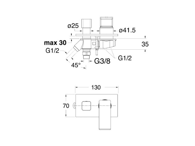 Смеситель на борт ванны CRISTINA QUADRI S QS12977