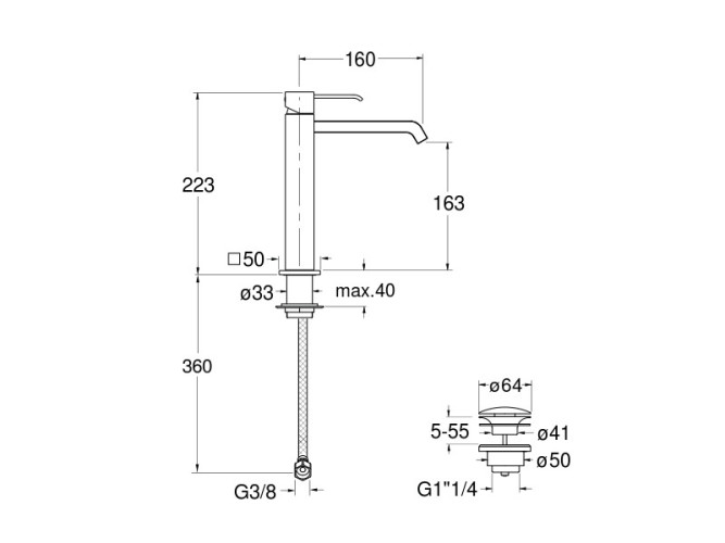 Смеситель для раковины CRISTINA QUADRI QM22751