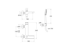 Смеситель для ванны CRISTINA OMEGA OG18013