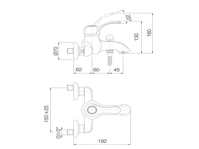 Смеситель для ванны FIMA CARLO FRATTINI LAMP F3304/1CR