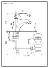 Emmevi Ramses, однорычажный смеситель для биде с донным клапаном, цвет хром