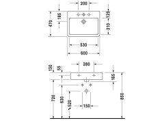 Раковина подвесная/накладная DURAVIT VERO 0454600000
