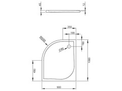 Душевой акриловый поддон RADAWAY DELOS SDE1090-01R