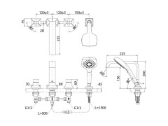 Смеситель для ванны TOTO GC TBG08202R