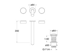 Наружные части настенного смесителя для раковины CRISTINA SX SX24328