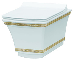 Подвесной Унитаз с узором Hermitage GOLD