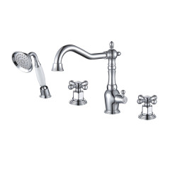 370132 Смеситель на борт ванны ХРОМ (4 отв.) ViEiR (8/1шт)