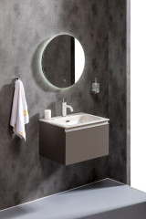 Тумба без раковины Vallessi 60*46см Антрацит глянец, 1 полка