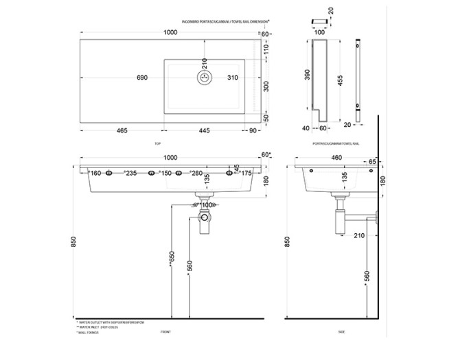 Раковина подвесная CIELO ERA-ECO ERLA100DXSF CN