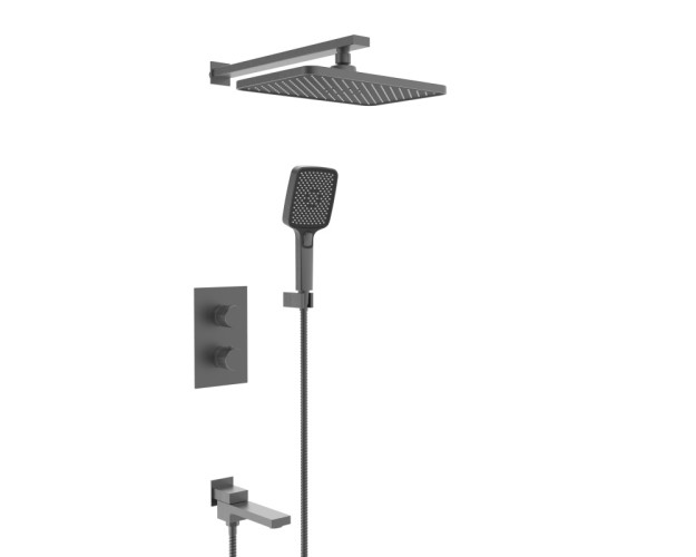 25004-3G Встроенный смес для ванны с 3-функ. термостат (ГРАФИТ) ViEiR  (6/1шт)