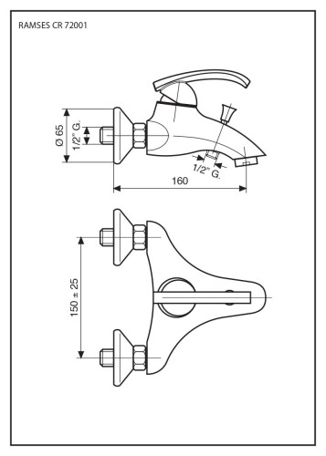 Emmevi Ramses, однорычажный смеситель для ванны без ручного душа