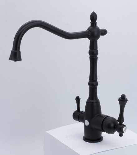 77022-C Смеситель для кухни с под. филь. (ЧЕРНЫЙ) GANZER  (10/1шт)