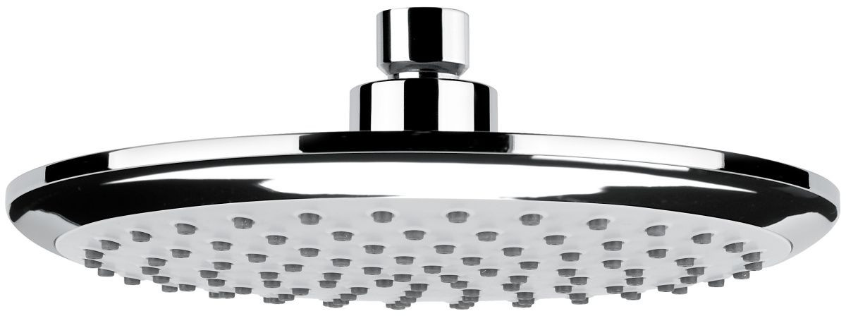 Emmevi, душевая круглая антикальковая головка из ABS 210 мм, подключение 1/2", цвет хром