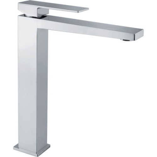 Fiore Kube, высокий однорычажный смеситель для раковины с донным клапаном click-clack, цвет хром
