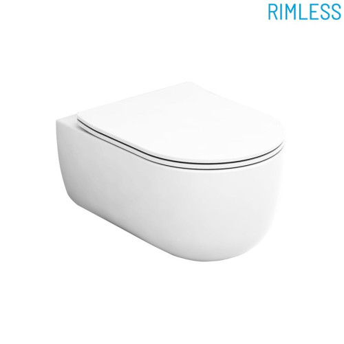 Olympia Milady, подвесной безободковый унитаз c крепежом, 52x37 см, цвет бирюзовый матовый