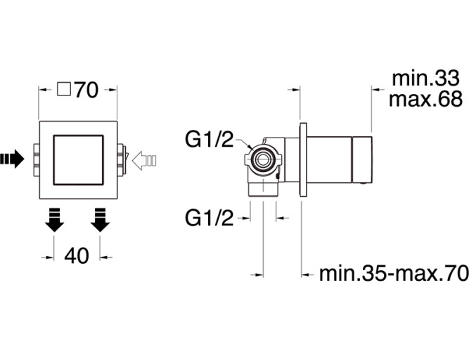 Полный комплект скрытого смесителя для душа CRISTINA TABULA TA68380