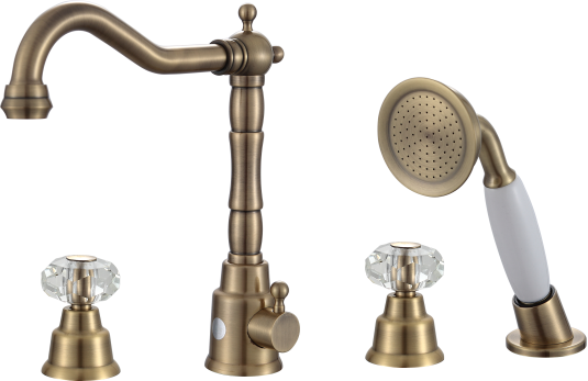 09034-D Смеситель на борт ванны (4-отв) "GANZER"  (6/1шт)