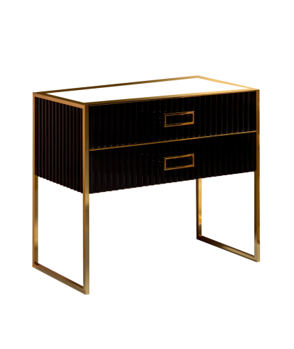 Тумба MONACO 100см h84см черная глянец + золото под раковину моноблок