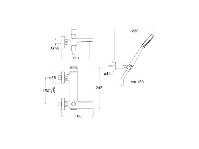 Смеситель для ванны CRISTINA OMEGA OG18151