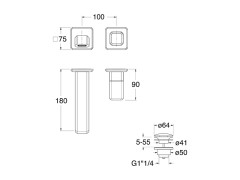 Наружные части настенного смесителя для раковины CRISTINA ITALY IT24775