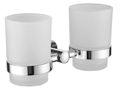 5106 Стакан стеклянный, двойной, настенный  (ХРОМ) ViEiR  (20/1шт)