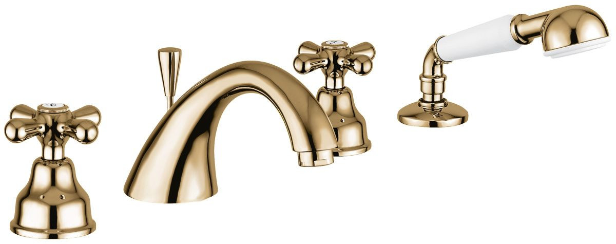 Emmevi Deco Classic, смеситель с ручным душем на борт ванны, 4 отверстия, цвет бронза