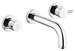 Emmevi Piper, встраиваемый в стену двухрычажный смеситель для раковины, без донного клапана, цвет бронза