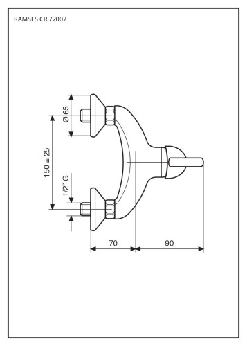 Emmevi Ramses, однорычажный смеситель для душа, без ручного душа, цвет хром