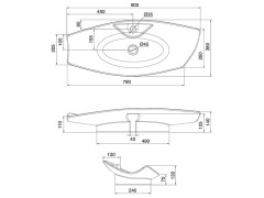 Раковина накладная Scarabeo KONG 8053/R