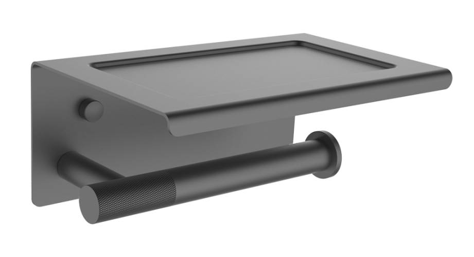 5510-G Держатель для туалетной бумаги с полкой (ГРАФИТ) ViEiR  (20/1шт)