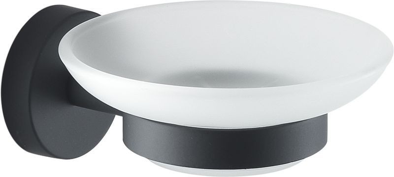 Gedy Eros, настенная стеклянная мыльница, цвет черный матовый