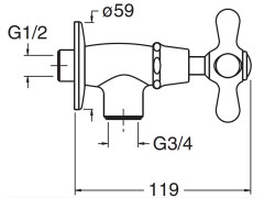 Кран для стиральной машины CRISTINA IMPERO IM64651