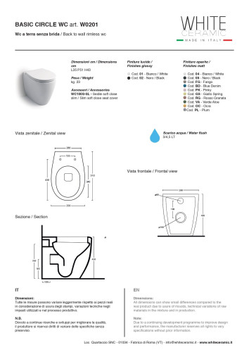 White Ceramic Basic, напольный безободковый унитаз 52x36x43h см, цвет черный матовый