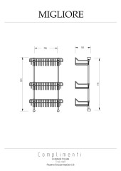 Решетка большая тройная L40xP15xH60 см., хром Migliore COMPLEMENTI