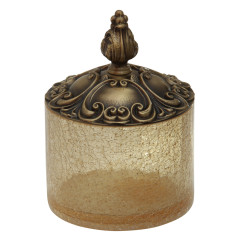 Баночка высокая, H17 см. с крышкой, стекло/бронза Migliore Elisabetta